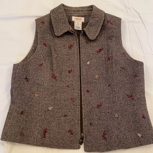 Talbots Medium Embroidered Vest